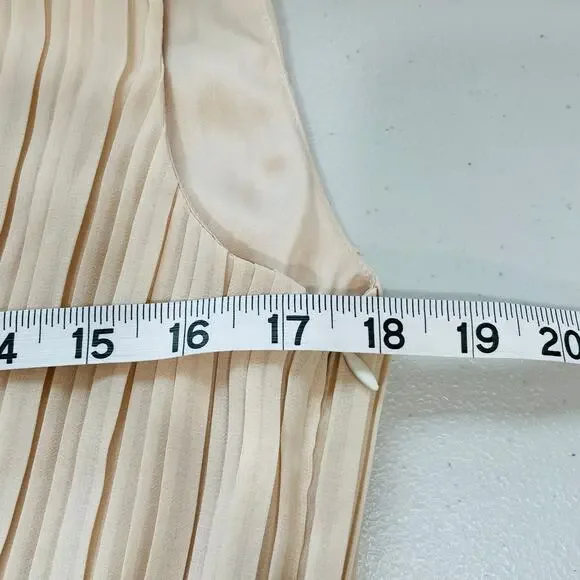 ASOS Cream Pleated Faux Wrap Bodice Sleeveless Grecian Dress Fit & Flare 6 - Picture 11 of 13